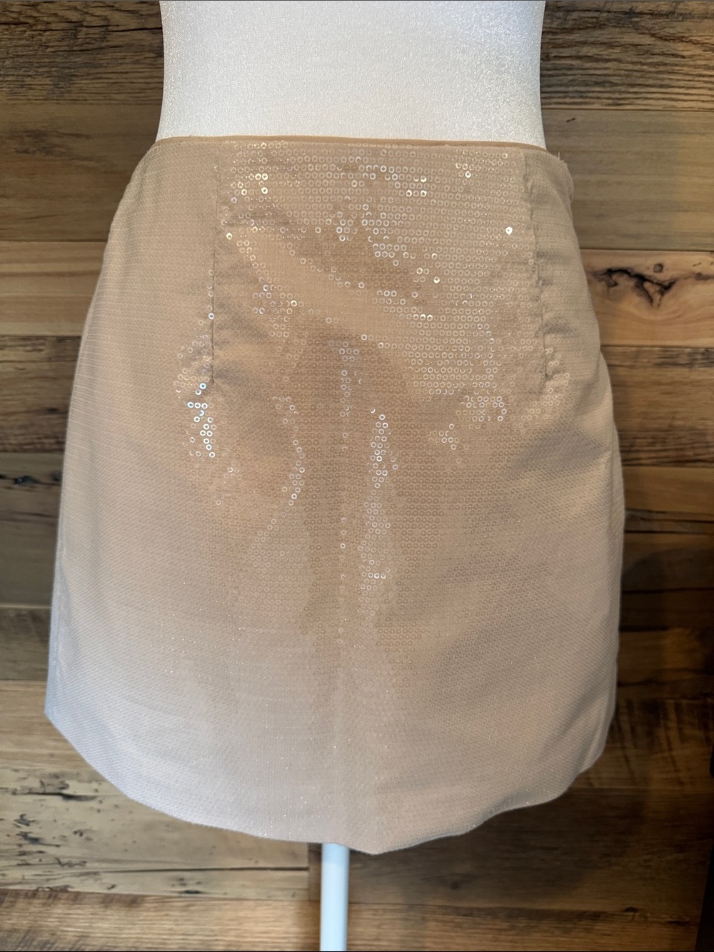 NWT Beige Sequin Mini Skirt - Women